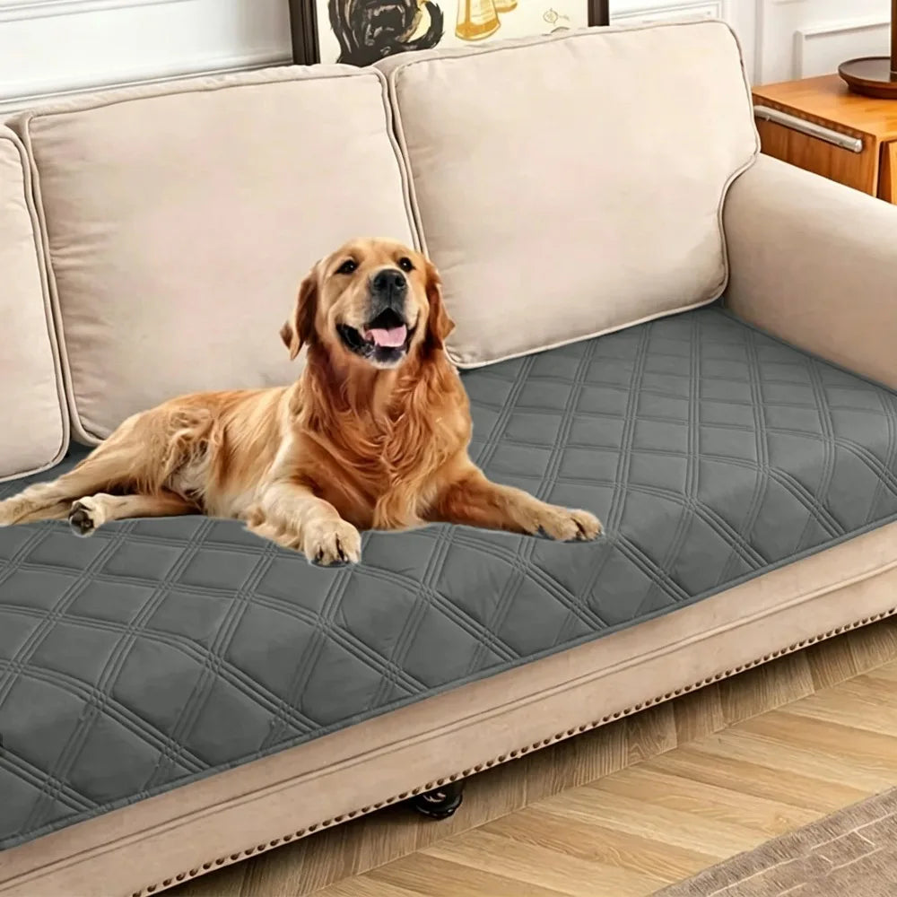 Tapis de canapé imperméable à carreaux diamantés pour animaux de compagnie, 1 pièce, anti-poussière, antidérapant, facile à nettoyer, résistant à la saleté, résistant à l'usure, housse de protection pour canapé