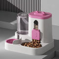 Distributeur automatique de nourriture et fontaine à eau pour animaux de compagnie, gamelle anti-déversement pour chat, distributeur de nourriture, station d'alimentation pour chats et chiens de petite, moyenne et grande ta
