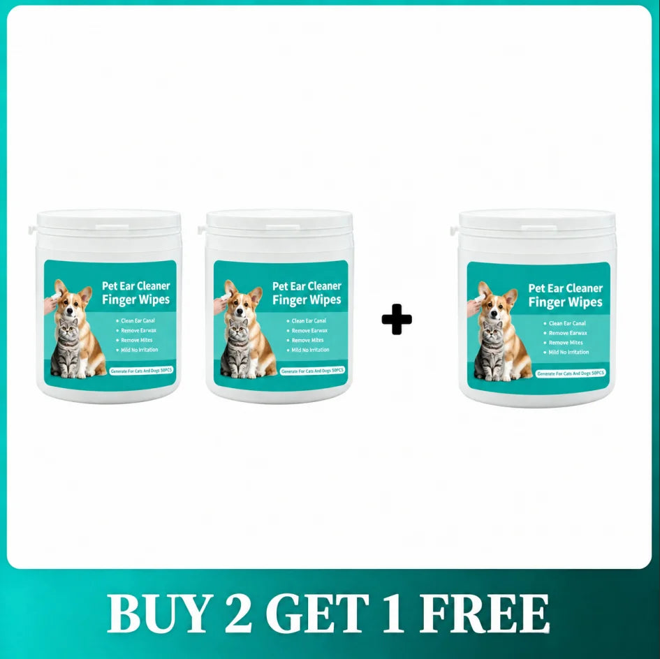 Lingettes nettoyantes pour oreilles d'animaux à l'aloe vera, pour chiens et chats, avec gants de nettoyage, lingettes douces pour un nettoyage facile des oreilles, hygiène quotidienne et toilettage