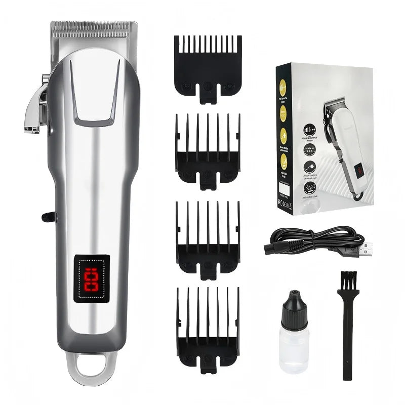 Tondeuse à poils pour animaux rechargeable par USB, faible bruit, tondeuse pour toilettage des chiens, écran LCD, 4 peignes de guidage, kit de rasage professionnel pour animaux