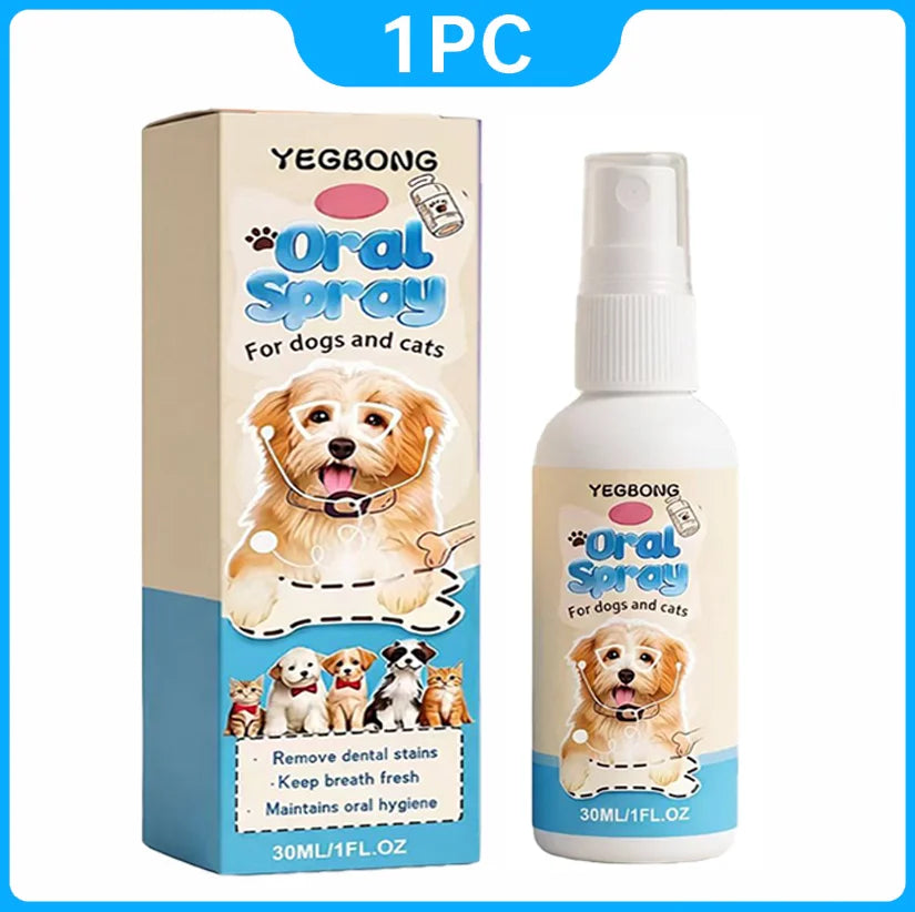 Désodorisant rapide et éliminateur de taches de tartre, nettoyage doux sans brosse pour chiens et chats, haleine fraîche instantanée, spray pour soins bucco-dentaires des animaux de compagnie