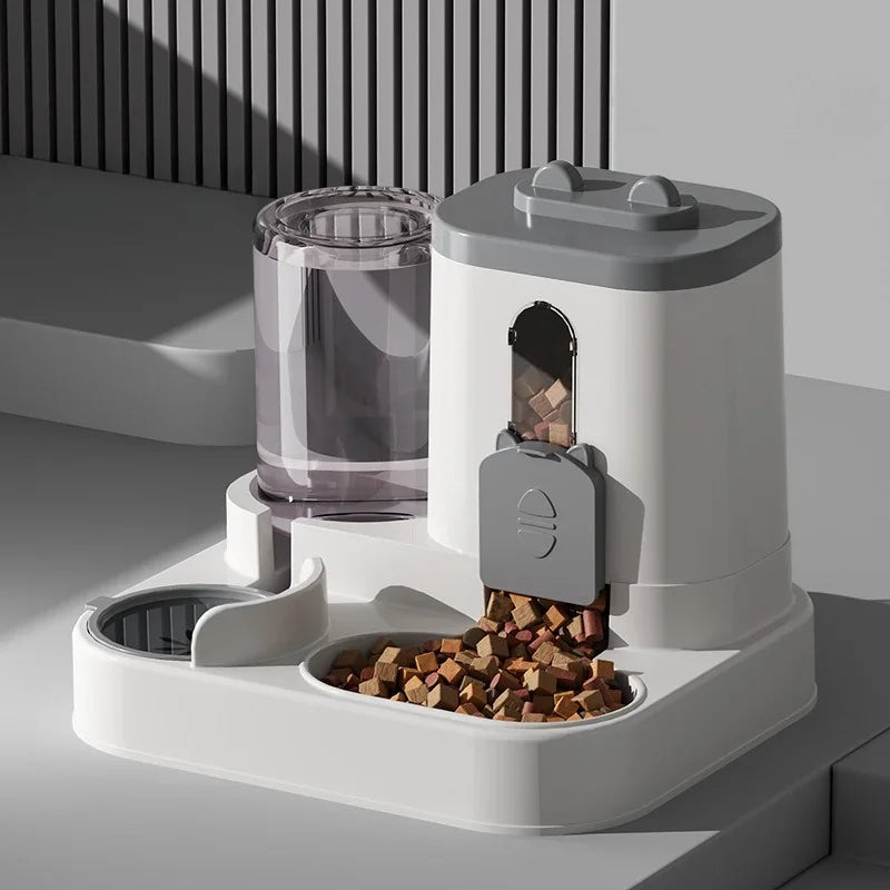 Distributeur automatique de nourriture et fontaine à eau pour animaux de compagnie, gamelle anti-déversement pour chat, distributeur de nourriture, station d'alimentation pour chats et chiens de petite, moyenne et grande ta