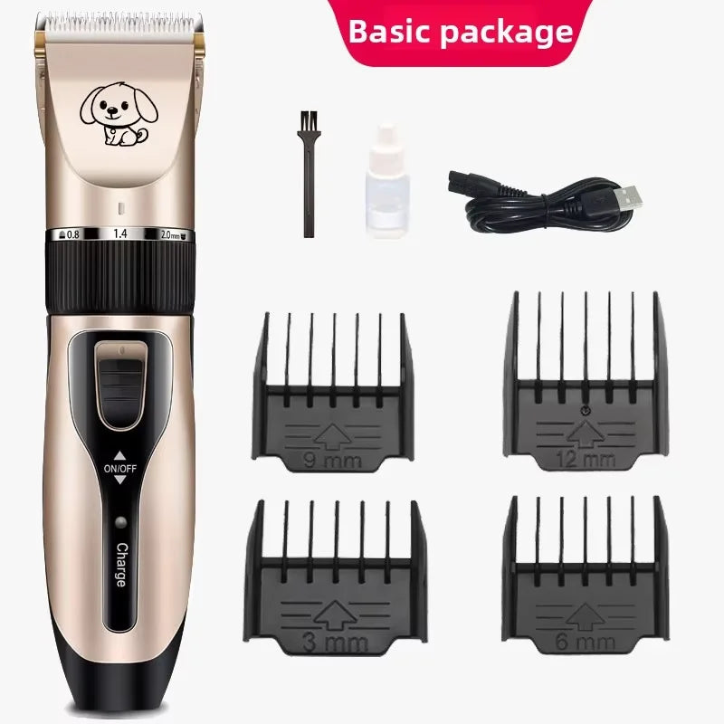 Tondeuse à poils pour animaux rechargeable par USB, faible bruit, tondeuse pour toilettage des chiens, écran LCD, 4 peignes de guidage, kit de rasage professionnel pour animaux