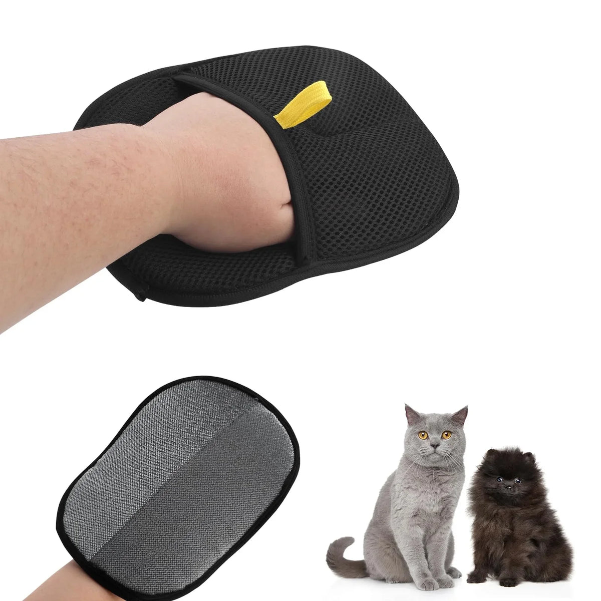Outil d'épilation pour animaux de compagnie, gants d'élimination statique réutilisables, gants de toilettage Double face pour animaux de compagnie, élimine les poils de fourrure d'animaux pour tapis