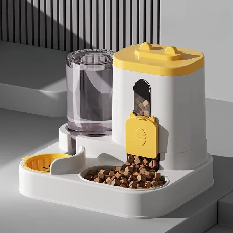 Distributeur automatique de nourriture et fontaine à eau pour animaux de compagnie, gamelle anti-déversement pour chat, distributeur de nourriture, station d'alimentation pour chats et chiens de petite, moyenne et grande ta
