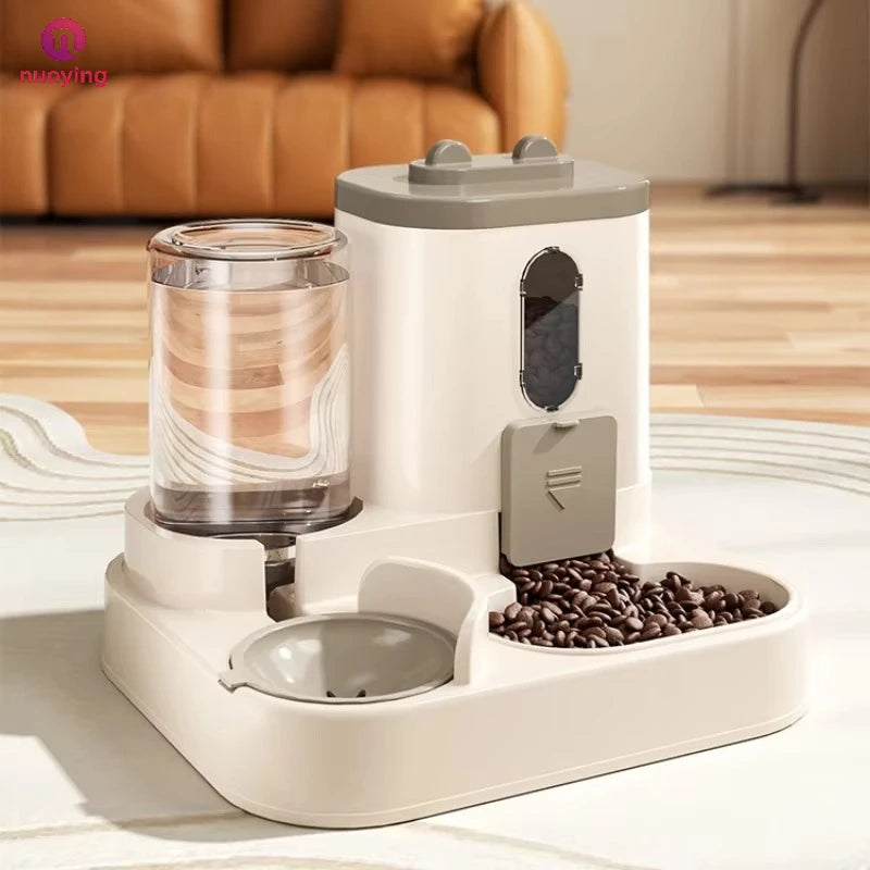 Distributeur automatique de nourriture et fontaine à eau pour animaux de compagnie, gamelle anti-déversement pour chat, distributeur de nourriture, station d'alimentation pour chats et chiens de petite, moyenne et grande ta
