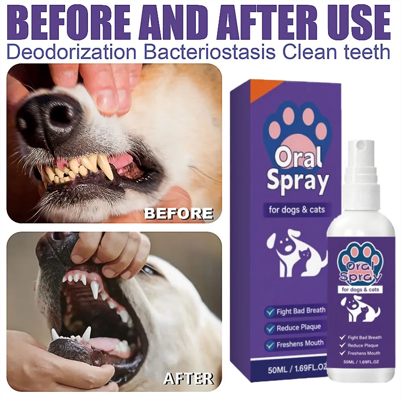 Un seul vaporisateur transforme l'haleine de votre chien de « risque biologique » en « paradis mentholé » – Pas de brosse, pas de larmes, juste des baisers joyeux.