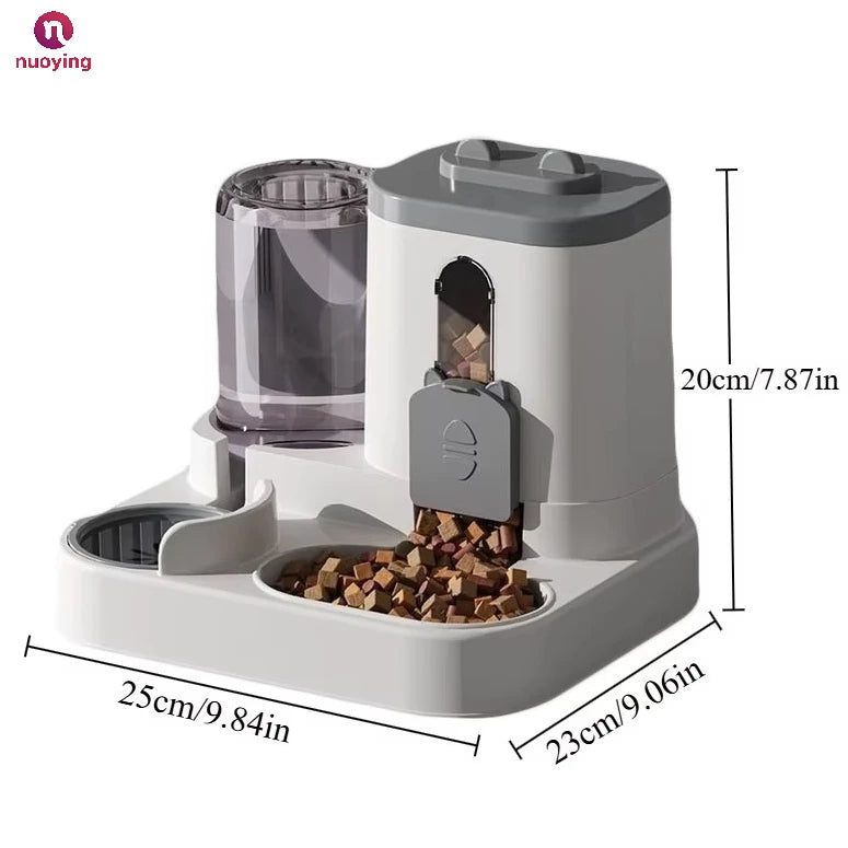 Distributeur automatique de nourriture et fontaine à eau pour animaux de compagnie, gamelle anti-déversement pour chat, distributeur de nourriture, station d'alimentation pour chats et chiens de petite, moyenne et grande ta